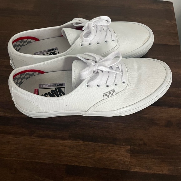 Vans Men's White Canvas Sneakers - Picture 1 of 5